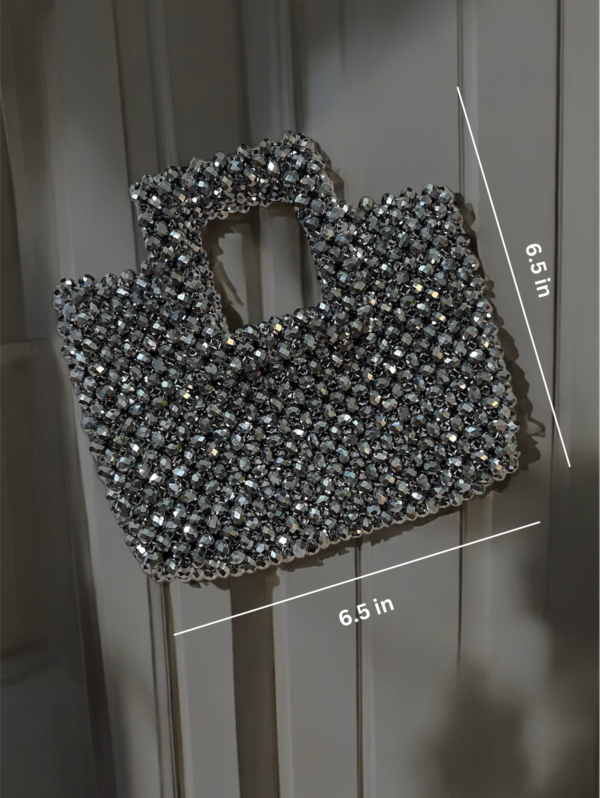 Dark grey crystal bead bag - Image 2