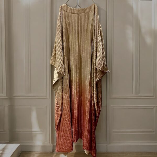 Gold Affair Butterfly Abaya – Luxury Gold & Peach Kaftan - Image 5
